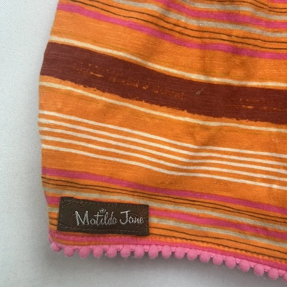 Matilda Jane orange and pink sundown multi print romper size 2